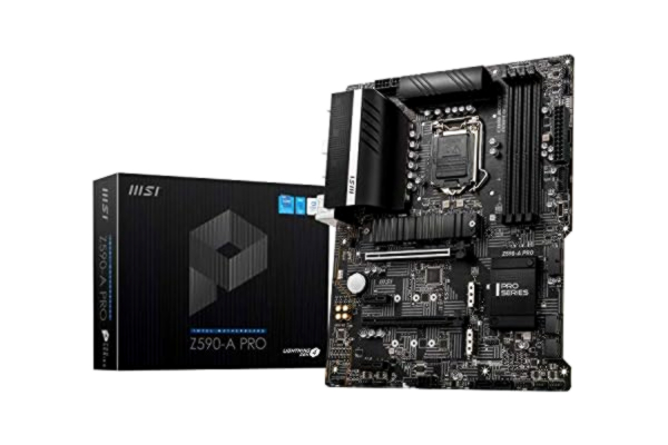 MSI  Z590-A PRO moederbord ATX - Ondersteunt Intel Core 11e generatie processors, LGA 1200-12 Duet Rail 55A VRM, DDR4 Boost (5333MHz OC), PCIe 4.0 x16, 3 x M.2 Gen4/3 x4, 4K/60Hz HDMI, 2.5G LAN