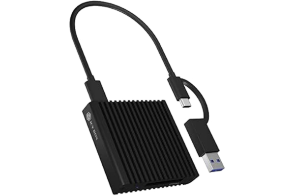 Icy Box ICY BOX CFexpress-kortläsare Typ-B med USB 3,2 (Gen 2), 10 Gbit/s, läsare, USB-C & USB-A, aluminium, svart, Android/Windows/Mac OS, 60929
