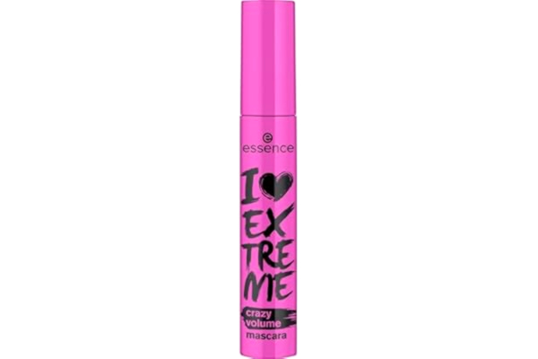 Essence essence I LOVE EXTREME crazy volymgivande mascara,, hållbar, volymgivande, böjning, förlängning, vegansk, utan mikroplastpartiklar, fri från nanopartiklar, utan parfym, 1-pack (12ml)