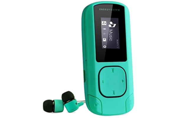 Energy Sistem  MP3 Clip (Mp3 Player, MP3 music player with LCD screen, 8 GB, microSD card, FM radio and in-ear earphones included) - Mint Green
