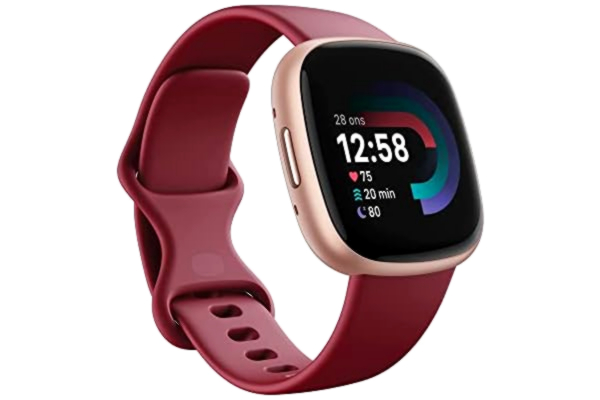 Fitbit  Versa 4 - 40 mm - kobberrose - smart ur med bånd - beet juice - båndstørrelse: S/L - NFC, Bluetooth