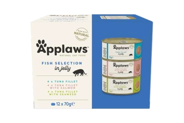 Applaws  Natural Wet Cat Food Fish Urval i gelé (förpackning med 12 x 70 g bläck)