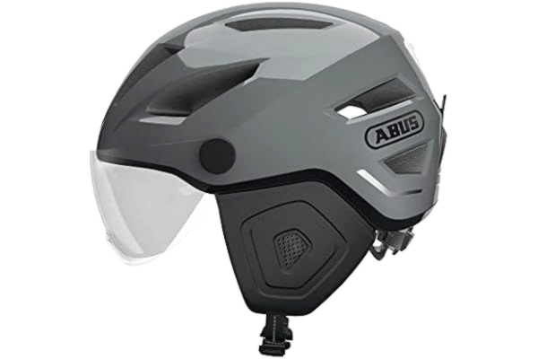 Abus ABUS Stadthelm Pedelec 2.0 ACE kask rowerowy z tylnym światłem, wizjerem, osłoną przeciwdeszczową, ochroną uszu, dla kobiet i mężczyzn, szary, rozmiar S (51-55 cm)