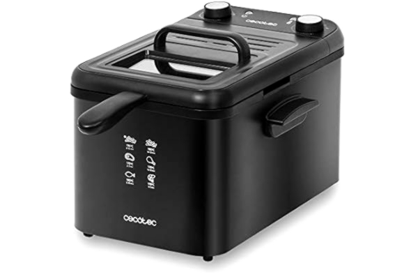 Cecotec  CleanFry Infinity 4000, 4 liter oliecapaciteit, oliecapaciteit, oliereiniger filter, 3270 W, emmer, koekenmand en oliereiniger filter vaatwasmachinebestendig, timer 30 min, zwart