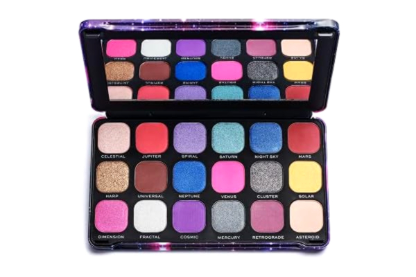 Makeup Revolution Revolution Beauty London, för evigt felfri, ögonskuggspalett, konstellation, 18 nyanser, 19,8 g