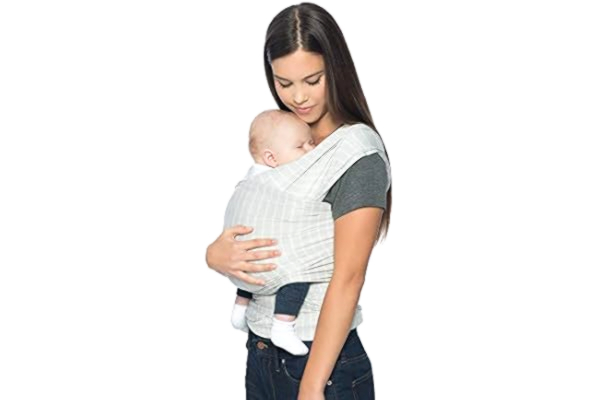 Ergobaby  Écharpe de Portage Bébé pour Nouveau-nés Jusqu’à 11 kg, Grey Stripes