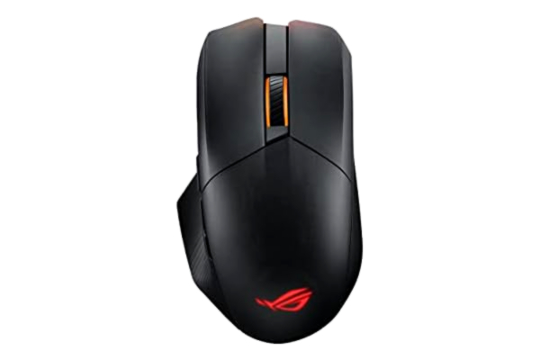 Asus ASUS ROG Chakram X Origin - Gaming Mus, Triple 2.4GHz RF-anslutning, Bluetooth och kabel, 36000 dpi-sensor, 11 programmerbara knappar, Löstagbar joystick, Paracord-kabel, Svart