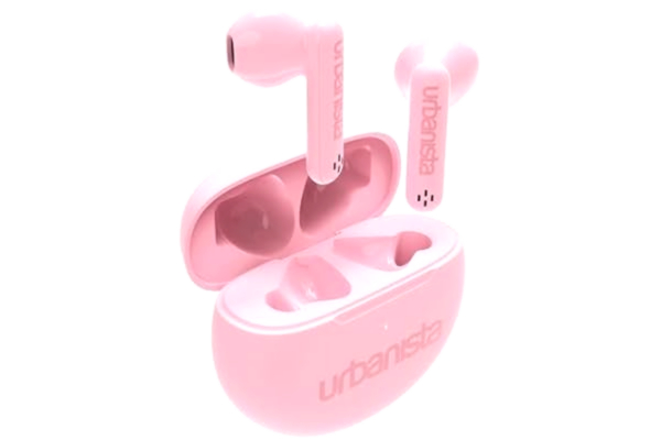 Urbanista  Trådlösa Hörlurar, Bluetooth 5.3 In Ear IPX4 Hörlurar med Dubbla Mikrofoner, 20 Timmars Speltid, Trådlösa Hörlurar med Touch-Kontroll, TWS USB C Laddningsetui, Austin, Rosa