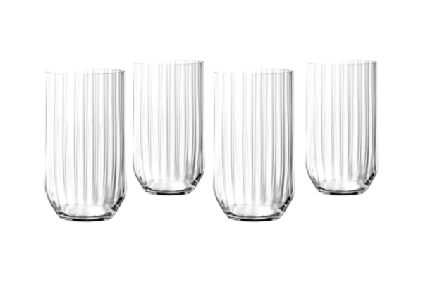 Spiegelau  4-delat longdrinkglas-set, cocktailglas, kristallglas, 445 ml, linjär, 4940179