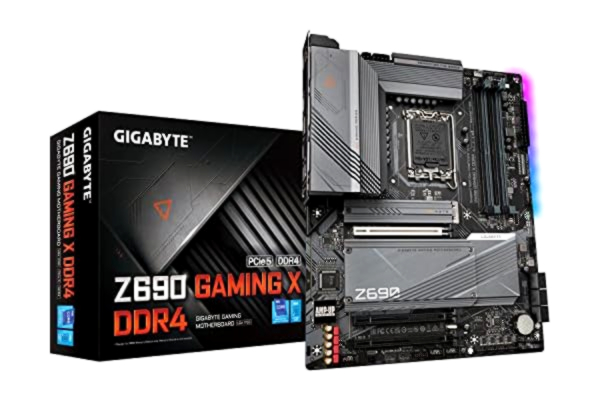 Gigabyte  Z690 GAMING X DDR4 ATX Motherboard - Supports 12th Gen Intel Core Processors (LGA 1700), DDR4-5333MHz(OC) Memory, Fully Covered Thermal Design, 4xNVMe PCIe 4.0 x4 M.2 & USB 3.2 Gen 2x2 Type-C