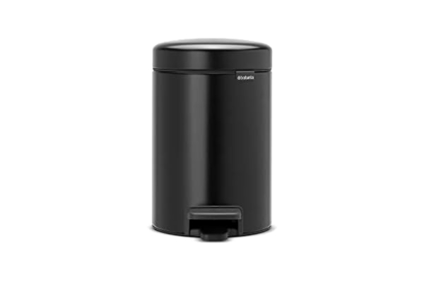 Brabantia  NewIcon Treteimer sanft schließend, Kunststoff-Inneneimer, Matt Black, 3 Liter