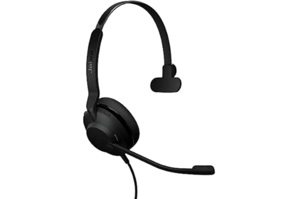 Jabra  Evolve2 30 SE trådbundet, brusreducerande monoheadset med 2 mikrofoner och USB-A-kabel – fungerar med alla ledande plattformar för kommunikation, t.ex. Zoom och Google Meet – svart