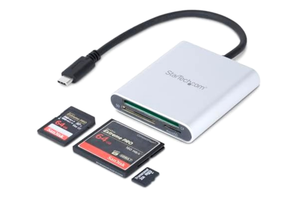 StarTech .com USB 3.0 kortläsare med USB-C, SD, MicroSD, CompactFlash minneskortläsare med USB-C-kabel