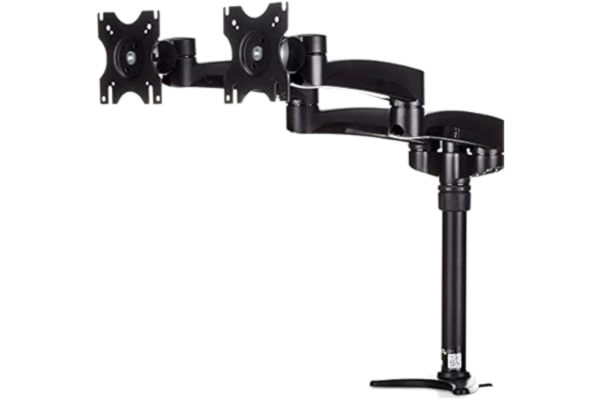 StarTech .com Dubbel monitorhållare med justerbara armar – bildskärmsbordshållare (12 till 24 tum) höjdjusterbar med kabeldragning