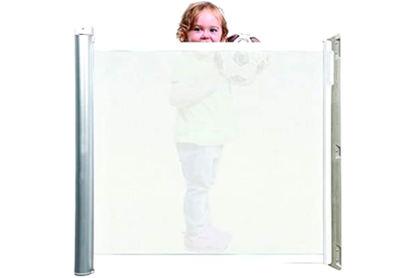 Kiddy Lascal® KiddyGuard® Accent™ stilren och diskret barngrind, designad I Sverige för öppningar såsom dörrar och trappor, Med rullbart grindblad Passar öppningar upp till 100 cm. Vit