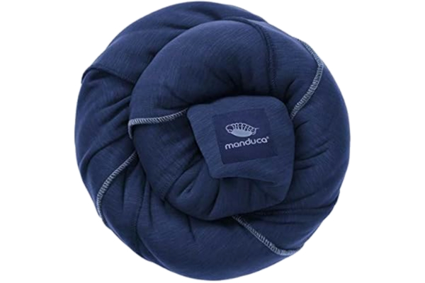 Manduca manduca Sling > Navy < Elastic Baby Sling with GOTS Certificate 100% Organic Cotton 3 Tying Instructions (Belly Carrier, Wrap Cross Carrier, Hip Carrier) for Newborns & Babies from Birth Denim Blue
