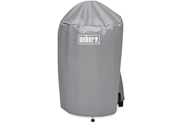 Weber  Grillöverdrag för Ø 47 cm kolgrillar, andningsbar UV- & vattentålig, skydd mot vind & väder, med kardborrfäste för fästning, portabel & lätt, grillöverdrag - Grå (7175)