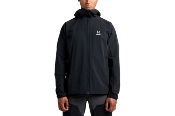 Haglöfs  M Move Softshell Hood svart – mångsidig ventilerande softshelljacka med huva, storlek L – färg True Bl, riktigt svart, L