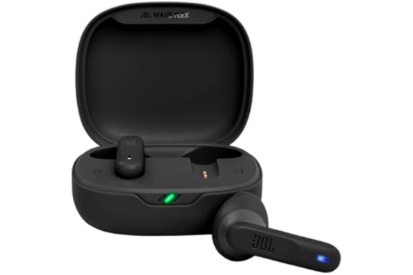 JBL  Wave Flex, in-ear trådlösa hörlurar med IP54 och IPX2 vattentäthet, TalkThru och AmbientAware-teknik och 32 timmars batteritid, svart