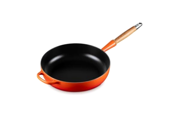 Le Creuset  Signature sauteringspanna i gjutjärn med trähandtag 28 cm Volcanic