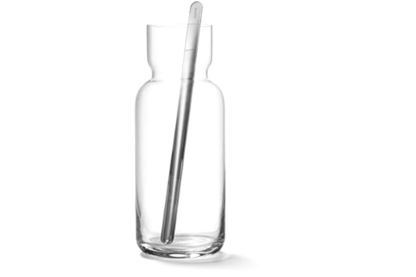 Aarke  Nesting Carafe, Karaff i Kristallglas (1,1 liter) + Barsked i Rostfritt Stål
