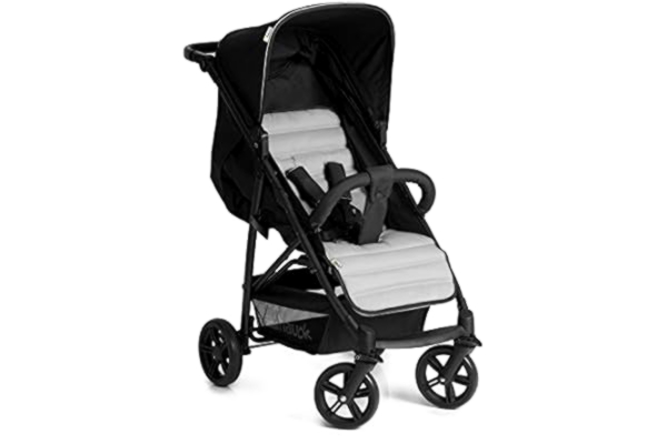 Hauck  Pushchair Rapid 4 / Up to 25 Kg / Compact Folding / Height Adjustable / Fully Reclining / for Babies From Birth / Large Wheels / XL Shopping Basket / Black Grey