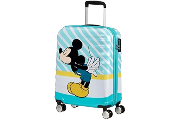 American Tourister  wavebreaker disney, wielokolorowy (Mickey Blue Kiss), S (55 cm - 36 L), Spinner S (55 cm - 36 l)