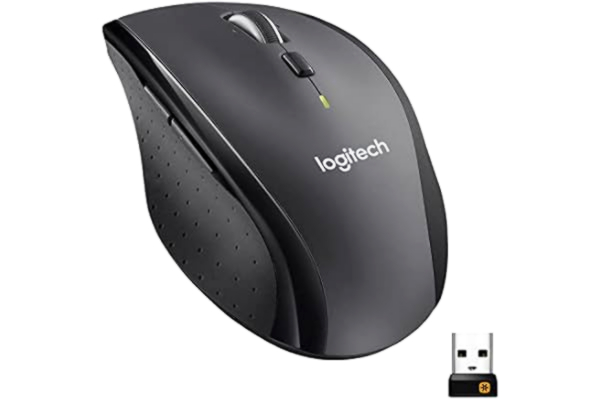 Logitech  M705 Marathon Wireless Mouse, 2.4 GHz USB Unifying Receiver, 1000 DPI, 5-Programmable Buttons, 3-Year Battery, Compatible with PC, Mac, Laptop, Chromebook - Grey