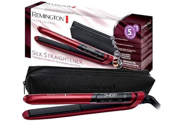 Remington  Plattång, digital display, 150-235°C, boostar upp till 240°C i 30 sekunder, 3m sladd, keramisk beläggning med glänsande hår, Silk S9600