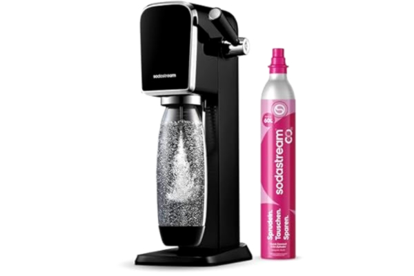 SodaStream Sodastream – Art kolsyremaskin för kolsyrat vatten, retrodesign, Quick Connect CO₂-system, inklusive 60L kolsyrecylinder, BPA-fri 1L plastflaska, svart