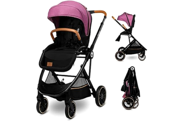 Lionelo LIONELO Riya poussette canne jusqu'à 15 kg, siège orienté vers l'avant ou vers l'arrière position couchée, sac, moustiquaire, housse de pluie porte-gobelet couvre-pieds