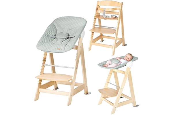 Roba Kids roba Born Up trapkinderstoel, set 2-in-1, 'roba style frosty green', kinderstoel met ligfunctie, vanaf de geboorte