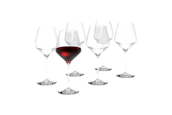 Eva Solo EVA-TRIO | Uppsättning av 6 vackra Legio Nova röda vinglas | 430 ml | Tillverkad av blyfri kristall | diskmaskinssäker på ett glasprogram