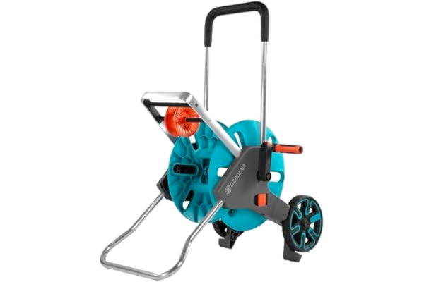 Gardena  CleverRoll M Easy: Slangvagn med kapacitet för upp till 60 m slang, extra stabil, med smidig slangstyrning i robust metallram, droppskydd, montering kräver inga verktyg (18515-20)