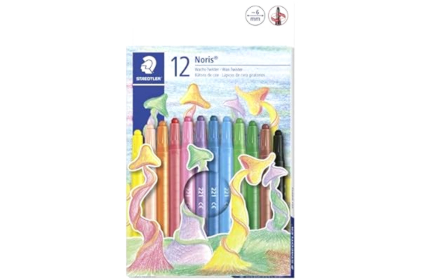 Staedtler  221 NWP12 - Noris Club Wachs-Twister Wachsmalstift, 12 Stück im Etui
