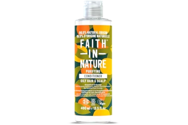 Faith in Nature Faith In Nature grapefrukt apelsinbalsam, uppfriskande, vegansk och fri från djurförsök, utan SLS eller parabener, för normalt till fett hår, 400 ml