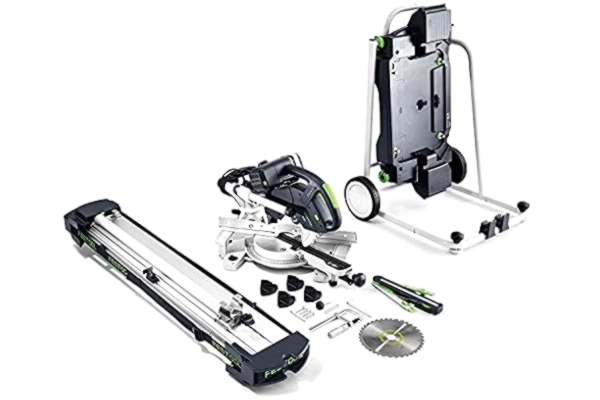 Festool  kap-dragsåg KS 60 E-UG-set/XL KAPEX (med cirkelsågblad WOOD UNIVERSAL, skruvtvingar, LED-slagljus, vinkelsmide, ökning, insexnyckel, underrede, lockstopp)