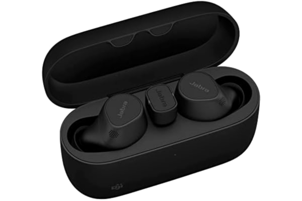 Jabra  Evolve2 Buds True Wireless In-Ear Bluetooth-hörlurar med aktiv brusreducering (ANC) och 4-mic MultiSensor Voice-teknik -Microsoft Teams-certifierade, fungerar med alla andra mötesappar - svart