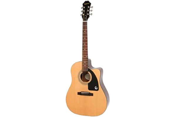 Epiphone  AJ-100CE utskuren akustisk/elgitarr, mahognykropp, välj grantopp, greppbräda i rosenträ, mahognyhals, 25,5 skala