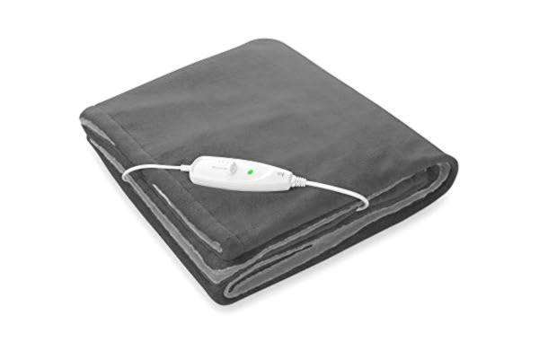 Medisana medisana HDW Värmefilt, tvättbar, mjuk filt med automatisk avstängning, 4 temperaturinställningar, 180 x 130 cm, vändbart 2-färgs utseende, grå/mörkgrått