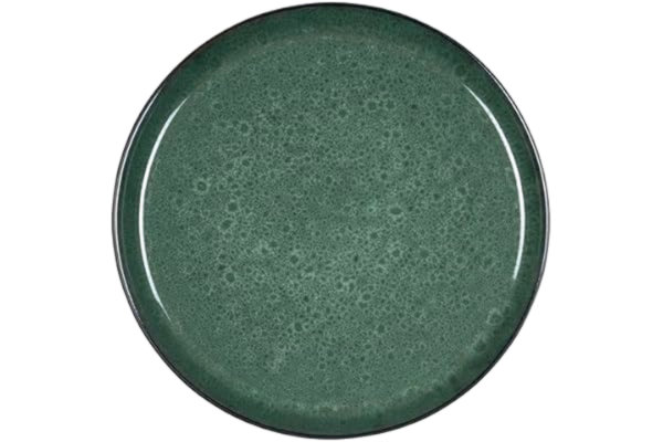Bitz BITZ tallrik, middagstallrik, middagstallrik i stengods, 27 cm i diameter, svart/grön