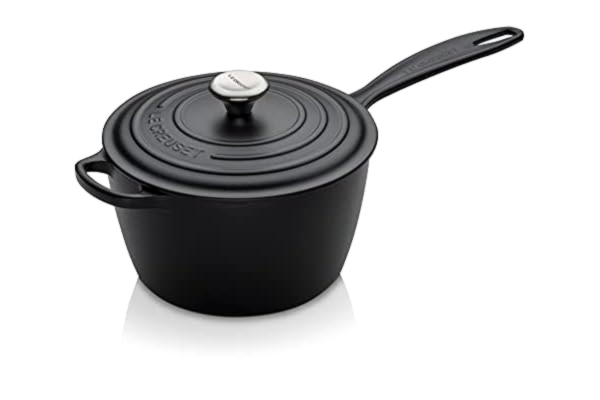 Le Creuset  Kenmerkende gietijzeren steelpan, met hulpgreep, Ø 20 cm, 3 liter, matzwart, 21181200002430