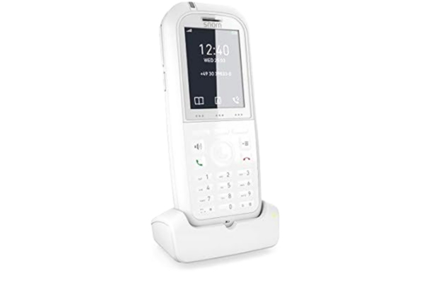 Snom  M90 IP Office DECT Robust och antibakteriell handenhet EU/US, VoIP, SIP, Bluetooth, IP65, HD, alarmnyckel, HAC kompatibel, vibration, vit, 0004425, 3 års garanti
