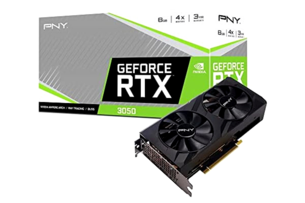 PNY  Carte Graphique GeForce RTX 3050 8GB VERTO Dual Fan Graphics Card