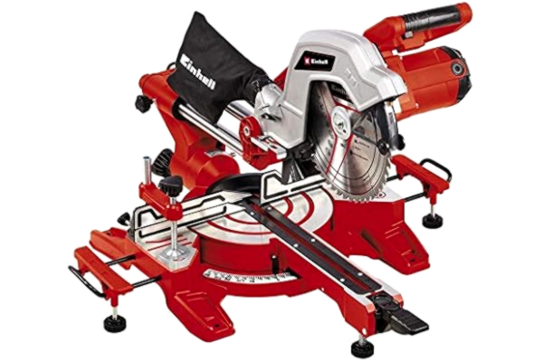 Einhell  Scie à onglet radiale TC-SM 254 (1900 W, fonction de traction sur double glissière, table pivotante à réglage rapide et butées d’angles, laser, vendue avec lame aux carbures de tungstène)