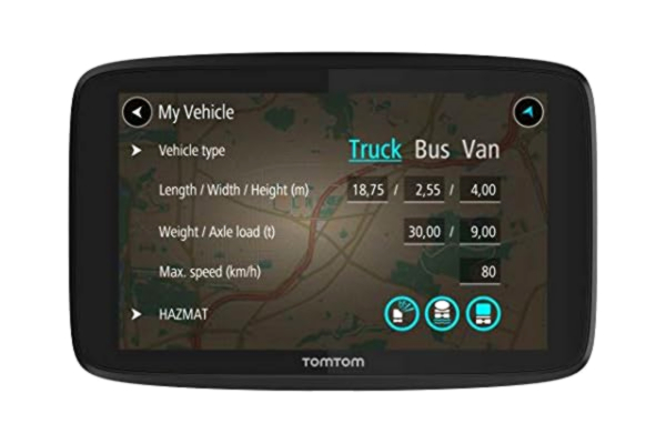 TomTom  Truck Sat Nav GO Professional 620 with European Maps and Traffic Services (via Smartphone) Updates via WI-FI, Designed for Truck, Coach, Bus and Large Vehicles