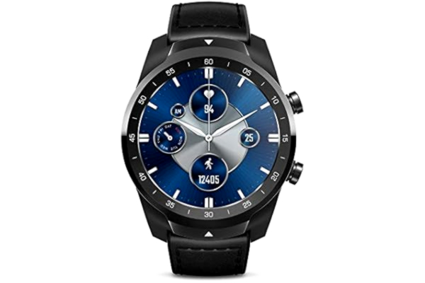 Mobvoi Ticwatch Pro S Smartwatch 1GB RAM Built-in GPS IP68 Waterproof 24h Heart Rate Monitoring Sleep Tracking Wear OS by Google, Black