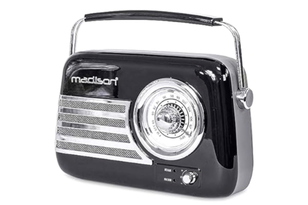 Madison FREESOUND-VR40B - MADISON - 30W Vintage Radio med långa batterier, Bluetooth, USB och FM - Svart