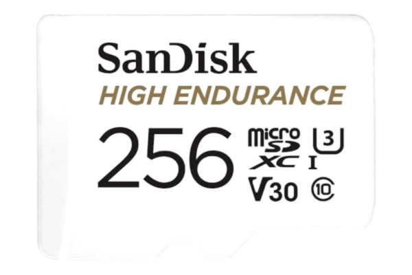 SanDisk  256GB High Endurance microSDXC card for IP cams & dash cams + SD adapter up to 20,000 Hours Full HD / 4K videos up to 100 MB/s UHS-I Class 10 U3 V30