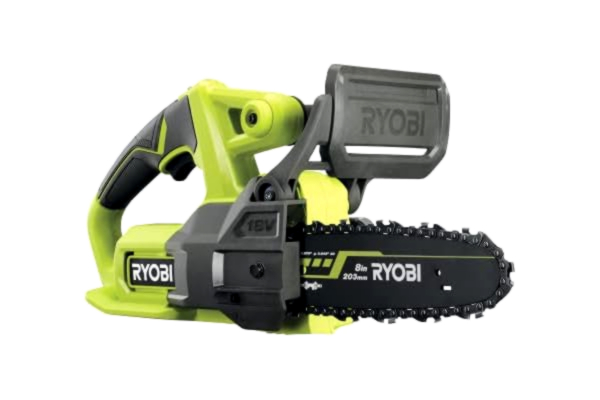 Ryobi RYOBI 18 V ONE+ sladdlös motorsåg RY18CS20A-0 (svärdlängd 20 cm, kedjehastighet 4,5 m/s, robust kedjespänningssystem, utan batteri och laddare i låda)